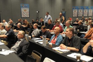 Attendees ask questions during the 2012 AETC®